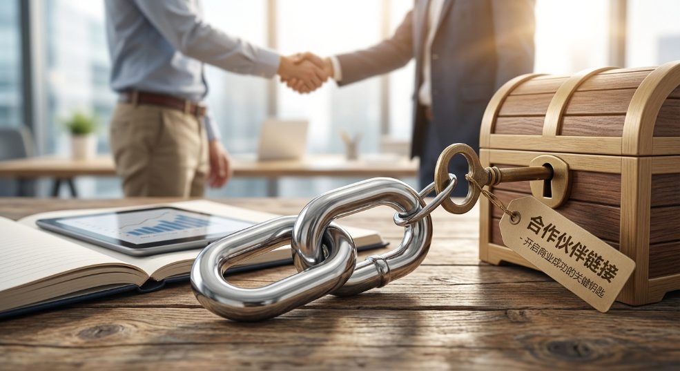 为什么合作伙伴链接能让你的业务飞速成长？最新行业调研显示，建立深度合作伙伴关系的企业，比孤军奋战的企业收入提升了87%。当你还在犹豫是否应该开启商业合作，或是苦第二张图